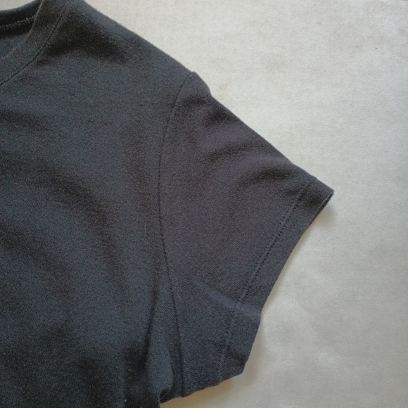 J Jill Cotton Tee Small Silk Trim Detail Black - Picture 8 of 8